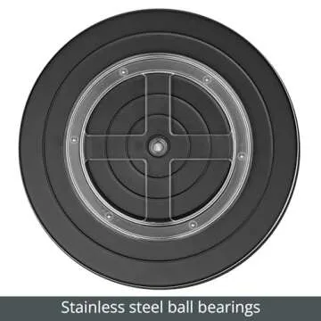 mDesign Rustic Lazy Susan Turntable Metal Spinner Tray - Kitchen Cabinet, Pantry, Fridge, Cupboards, or Counter Organizing, Fully Rotating Organizer for Food, Spices, and Condiments, 12" Round, Black