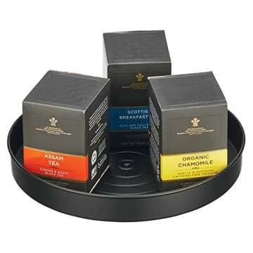 mDesign Rustic Lazy Susan Turntable Metal Spinner Tray - Kitchen Cabinet, Pantry, Fridge, Cupboards, or Counter Organizing, Fully Rotating Organizer for Food, Spices, and Condiments, 12" Round, Black