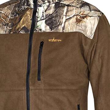 HABIT Realtree Camo Fleece Full Zip Softshell Windproof Technical Tactical Jacket Large