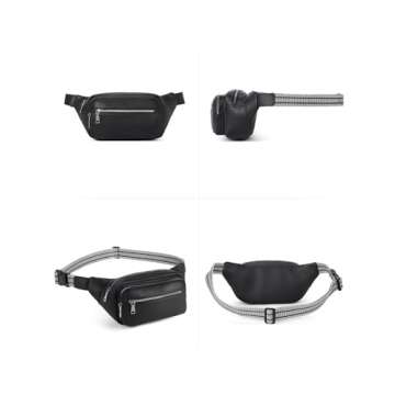 CLUCI Fanny Packs for Women Cross Body, Belt Bag for Women, Fanny Pack, Cross Body Bag for Woman Leather Large Travel Gym Black