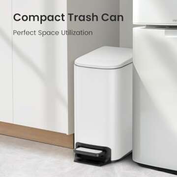 Cesun Small Bathroom Trash Can with Soft-Close Lid