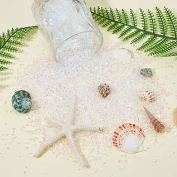 DICOSMETIC 150g Crispy Bingsu Beads for Slim About 15882Pcs Iridescent Soft Straw Tube Beads 3D Glitter Plastic Beads Clear Plastic Bead Assortment Crunchy Slime Microbeads Supplies