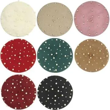 Chic MINAKOLIFE Women's Wool Beret with Pearls