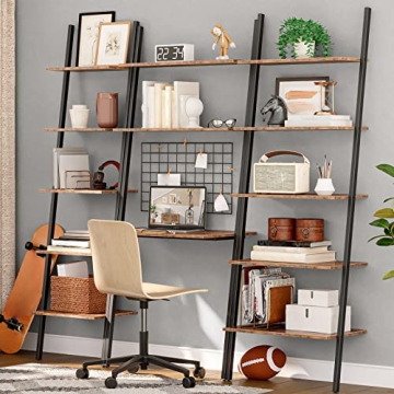 HOOBRO Rustic 5-Tier Ladder Shelf Stylish Storage