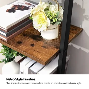 HOOBRO Rustic 5-Tier Ladder Shelf Stylish Storage