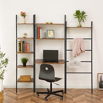 HOOBRO Rustic 5-Tier Ladder Shelf Stylish Storage