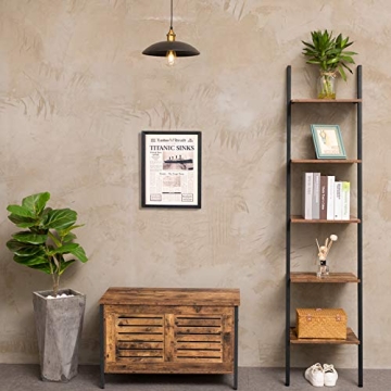 HOOBRO Rustic 5-Tier Ladder Shelf Stylish Storage