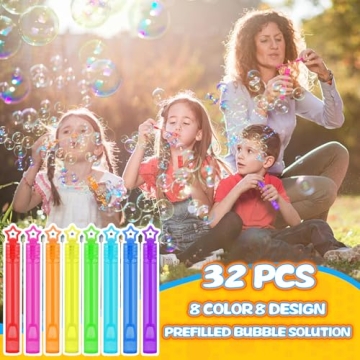 Colorful Star Bubble Wands - 32 Pcs Party Favors for Kids