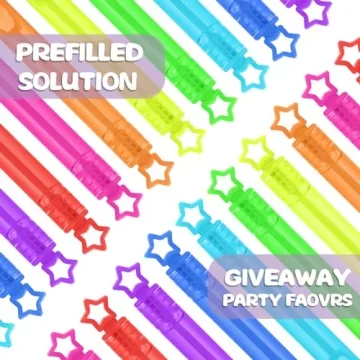 Colorful Star Bubble Wands - 32 Pcs Party Favors for Kids