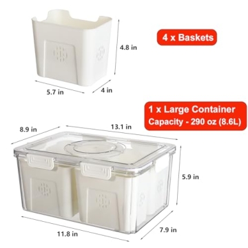 Taiuloo Airtight Fruit Storage Containers for Fresh Produce