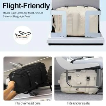 TRAVELHEART Travel Backpack for Women and Men - Large Expandable 45L with Shoe Compartment - Carry On Backpack for Airplanes - Flight Approved - Personal Item Size, White