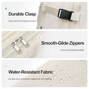 TRAVELHEART Travel Backpack for Women and Men - Large Expandable 45L with Shoe Compartment - Carry On Backpack for Airplanes - Flight Approved - Personal Item Size, White