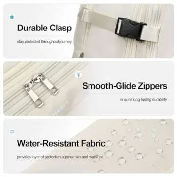 TRAVELHEART Travel Backpack for Women and Men - Large Expandable 45L with Shoe Compartment - Carry On Backpack for Airplanes - Flight Approved - Personal Item Size, White