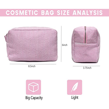 Gabigaba Seersucker Cosmetic Bag - Stylish and Versatile