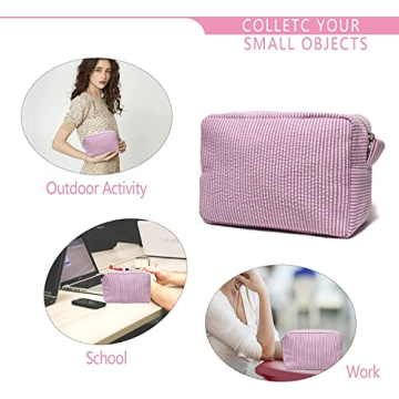 Gabigaba Seersucker Cosmetic Bag - Stylish and Versatile