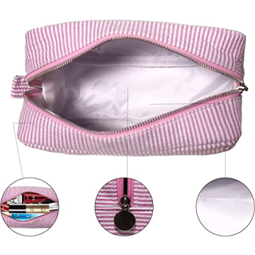 Gabigaba Seersucker Cosmetic Bag - Stylish and Versatile