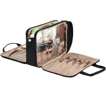 NISHEL Stand-Up Travel Makeup Bag Spacious Organizer