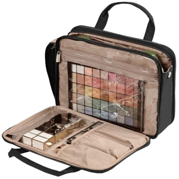 NISHEL Stand-Up Travel Makeup Bag Spacious Organizer