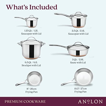 Top Quality Anolon Nouvelle Stainless Steel Cookware Set