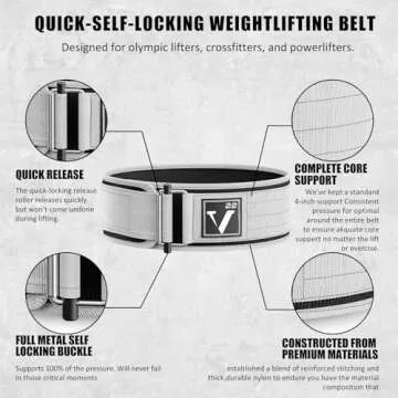 Weight Lifting Belt for Bodybuilding, Powerlifting, Cross Training Dip Lifting Belt - 4 Inch Wide Weightlifting with Metal Buckle - Adjustable Olympic Lifting Deadlift Training Belt