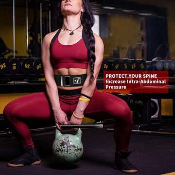 Weight Lifting Belt for Bodybuilding, Powerlifting, Cross Training Dip Lifting Belt - 4 Inch Wide Weightlifting with Metal Buckle - Adjustable Olympic Lifting Deadlift Training Belt