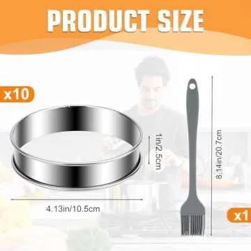 Atpwonz 10PCs English Muffin Rings Set for Cooking