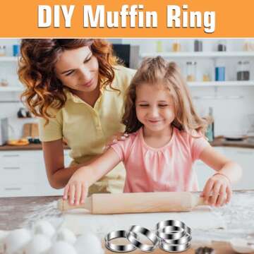 Atpwonz 10PCs English Muffin Rings Set for Cooking