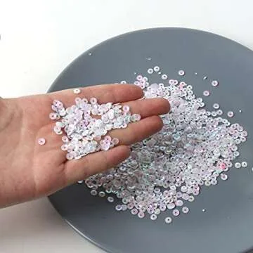 CCINEE 4MM Loose Sequins, Bulk 30 Assorted Color 25000PCS Rainbow Round Cup Sequins Embroidery Spangles with Holes for Sewing Craft Nails Decorations Art DIY