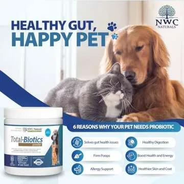 NWC Naturals Total-Biotics - Premium Cat & Dog Probiotic Powder for Gut Health