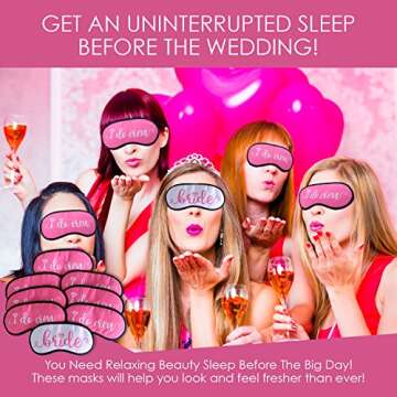 Bride and Bridesmaids Sleep Mask Gift Set : Set of 8 - Bachelorette Party Supplies, Favors, Decorations, Bride Tribe, Bachelorette Party Gifts, Bachelorette Party Accessories, Bride to be Party Pack