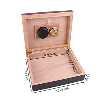A Comely Cedar Wood Cigar Humidor with Hygrometer
