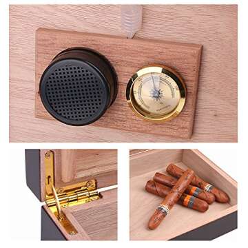 A Comely Cedar Wood Cigar Humidor with Hygrometer