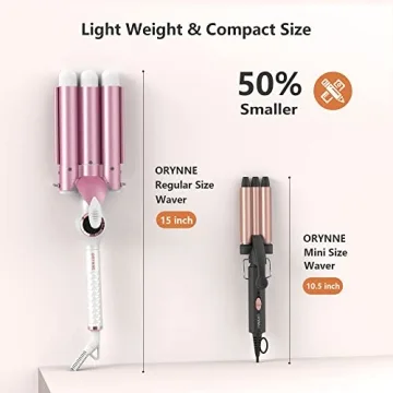 ORYNNE Mini Hair Crimper - 1/2 Inch Beach Waves Curling Iron