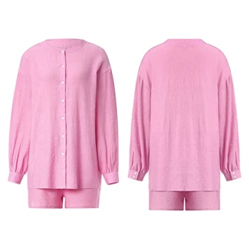 Amuver Women's Summer Casual Two Piece Outfit Set in Pink