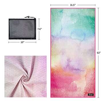 Microfiber Beach Towel,Sand Free Beach Towel 31.5"x63", Super Absorbent & Quick Dry Beach Towel for Adults Travelling Swimming Camping,Bath Beach Pool