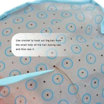 Hair Coloring Kit Highlight Cap Hair Coloring Dye Cap Frosting Cap with Plastic Crochet Hook for Dyeing Hairdressing (1 Pc)