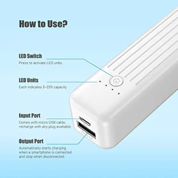 Miady 2-Pack 5000mAh Mini Portable Charger Fast Charging
