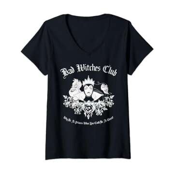 Womens Disney Villains The Bad Witches Club V-Neck T-Shirt - Fierce & Fun