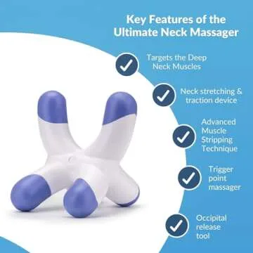 Amazing Neck Massager for Pain Relief, Pressure Point Massager, Occipital Release Tool, Trigger Point Massager, Professional Muscle Stripping Device, Headache Relief