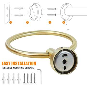 Matte Gold Towel Ring – Durable and Stylish