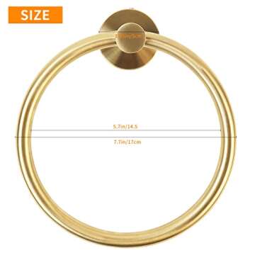 Matte Gold Towel Ring – Durable and Stylish