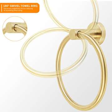 Matte Gold Towel Ring – Durable and Stylish