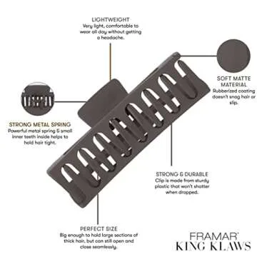 FRAMAR Large Claw Clips For Thick Hair – Hair Claws For Thick Hair Long Hair Claw Clips Variety Pack, Large Hair Clips For Thick Hair, Cute Claw Clips For Long Hair, Large Claw Clip