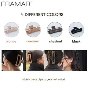 FRAMAR Large Claw Clips For Thick Hair – Hair Claws For Thick Hair Long Hair Claw Clips Variety Pack, Large Hair Clips For Thick Hair, Cute Claw Clips For Long Hair, Large Claw Clip