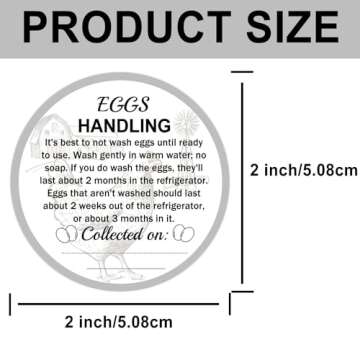 500 Pcs Farm Fresh Eggs Carton Labels – Easy Handling Stickers for Eggs