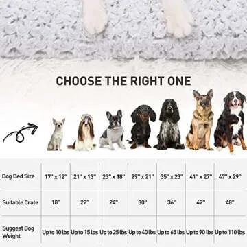 KSIIA Washable Dog Bed Deluxe Plush Dog Crate Beds Comfy Kennel Pad Anti-Slip Pet Sleeping Mat for Large, Jumbo, Medium, Small Dogs Breeds, 41" x 27", Gray