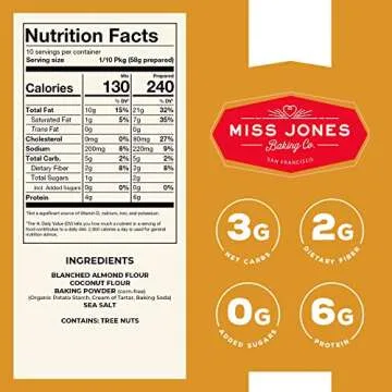 Miss Jones Baking Not Cornbread Muffin Mix - Almond Flour, Gluten Free, Low Carb, No Sugar Added, Naturally Sweetened Desserts & Treats - Keto, Diabetic, Atkins, WW, and Paleo Friendly (Pack of 2)
