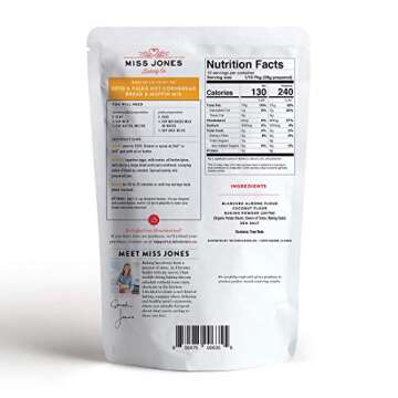 Miss Jones Baking Not Cornbread Muffin Mix - Almond Flour, Gluten Free, Low Carb, No Sugar Added, Naturally Sweetened Desserts & Treats - Keto, Diabetic, Atkins, WW, and Paleo Friendly (Pack of 2)