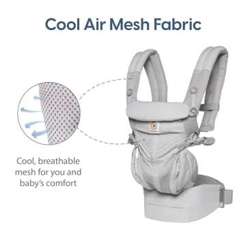 Ergobaby Omni 360 All-Position Baby Carrier for Newborn to Toddler with Lumbar Support & Cool Air Mesh (7-45 Lb), Oxford Blue