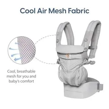 Ergobaby Omni 360 All-Position Baby Carrier for Newborn to Toddler with Lumbar Support & Cool Air Mesh (7-45 Lb), Oxford Blue